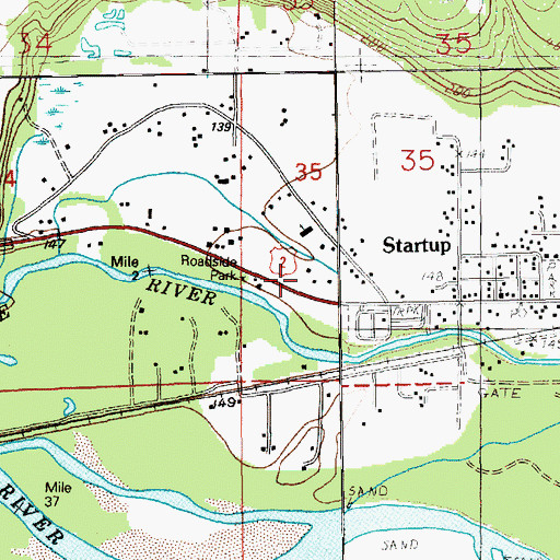 Topographic Map of Roesler Timber Company Heliport, WA