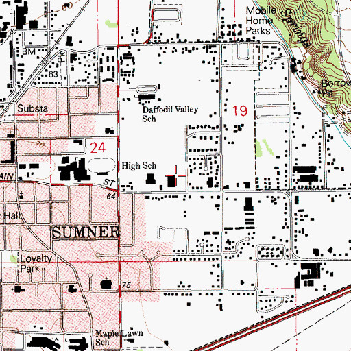 Topographic Map of Personal 500 Sales Company Heliport, WA