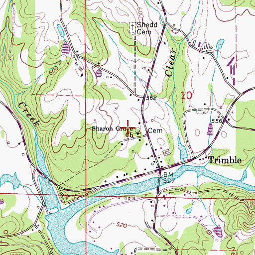 Topographic Map of Sharon Grove Methodist Church, AL