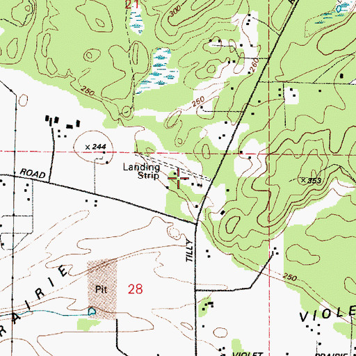 Topographic Map of Sorrell Airport, WA