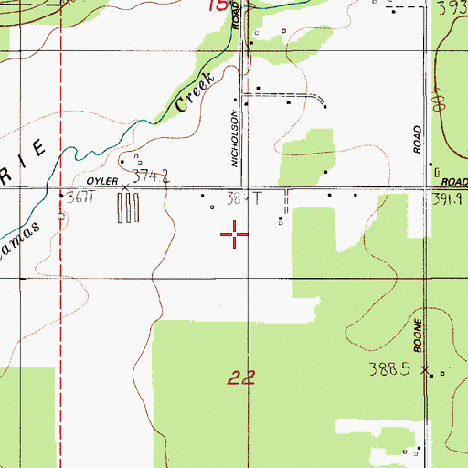 Topographic Map of Harris Airport, WA