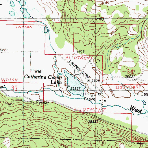 Topographic Map of Hart Ranch Airport, WA