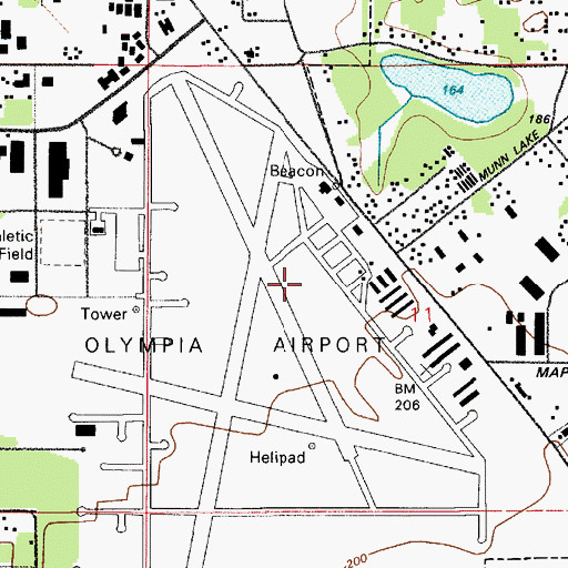 Topographic Map of Northwest Helicopters Heliport, WA