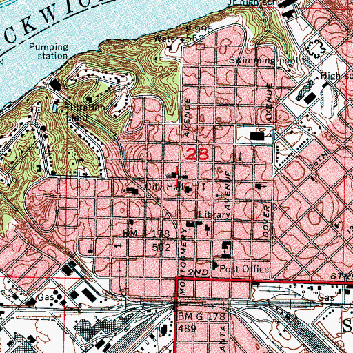 Topographic Map of Sheffield, AL