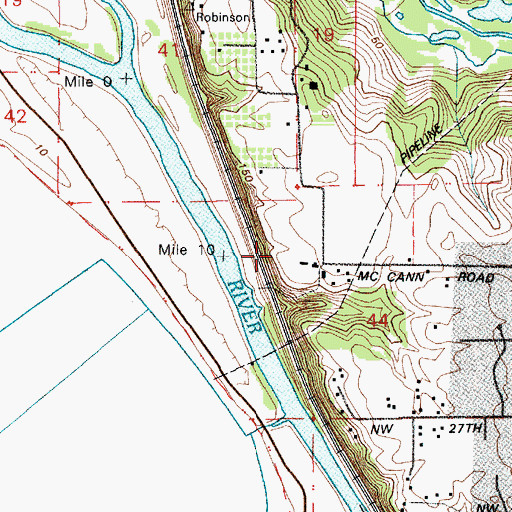Topographic Map of Robert L Delanoy Airport, WA