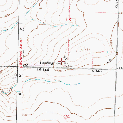 Topographic Map of Franz Ranch Airport, WA