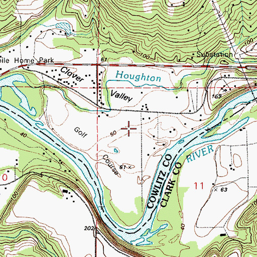 Topographic Map of Lewis River Golf Course Airport (historical), WA