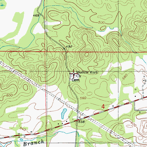 Topographic Map of Shelving Rock Baptist Church, AL