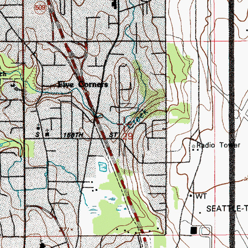 Topographic Map of SeaTac, WA