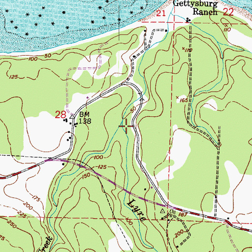 Topographic Map of Lyre River Campground, WA