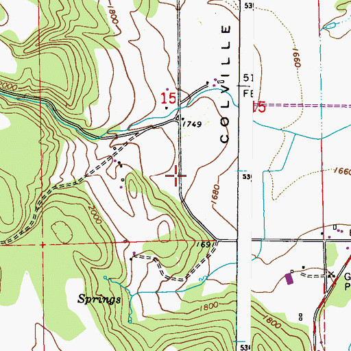 Topographic Map of Westside School, WA