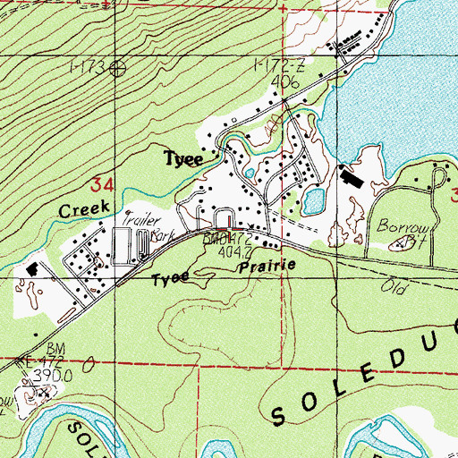 Topographic Map of Beaver Post Office, WA