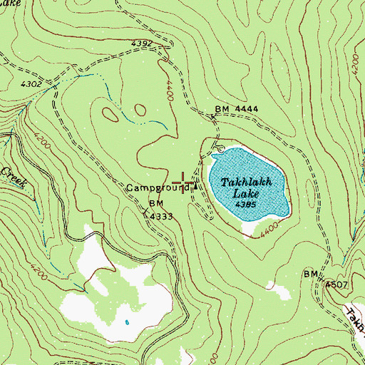 Topographic Map of Takhlakh Forest Camp, WA