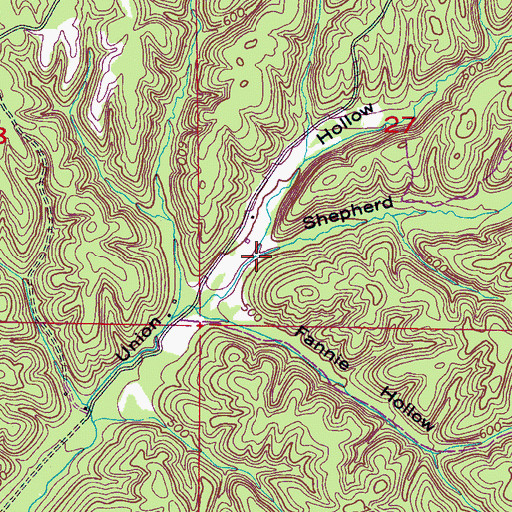 Topographic Map of Shepherd Hollow, AL