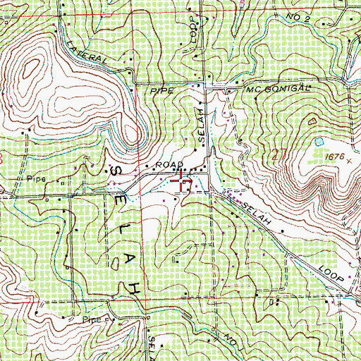 Topographic Map of Selah Heights, WA