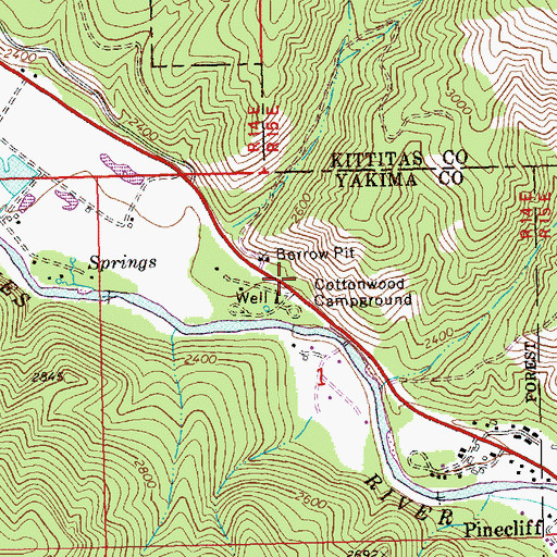 Topographic Map of Naches Ranger Station, WA