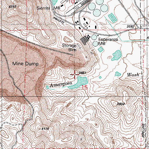 Topographic Map of Duval Leach Flood Dam Number One, AZ