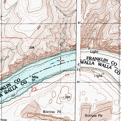 Topographic Map of Lake West Dam, WA