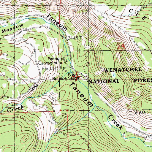 Topographic Map of Taneum Guard Station, WA