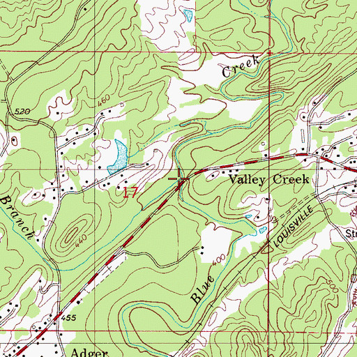 Topographic Map of Sherret Branch, AL