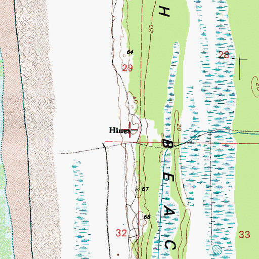 Topographic Map of Hines, WA