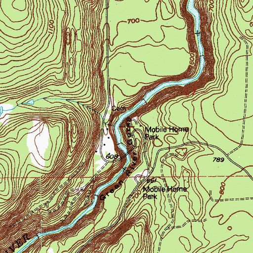 Topographic Map of Green River Gorge Recreation Area, WA