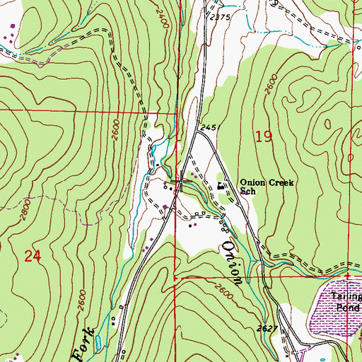 Topographic Map of Onion Creek, WA