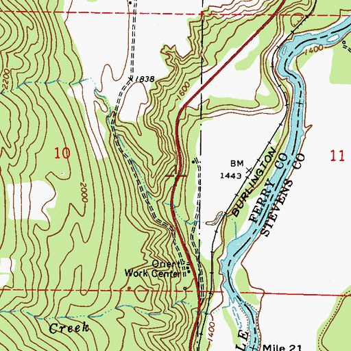 Topographic Map of Orient Ranger Station, WA