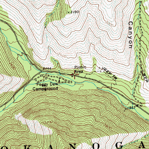 Topographic Map of Foggy Dew Ranger Station, WA