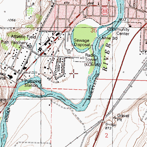 Topographic Map of Sky Acres Landing Area (historical), WA