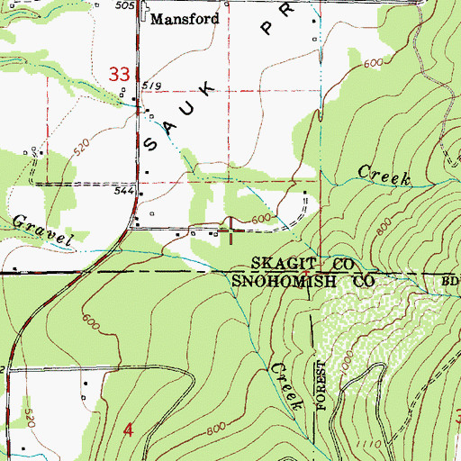 Topographic Map of Sturgeons Ranch Landing Area (historical), WA
