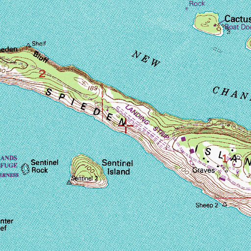 Topographic Map of Spieden Island Airstrip (historical), WA