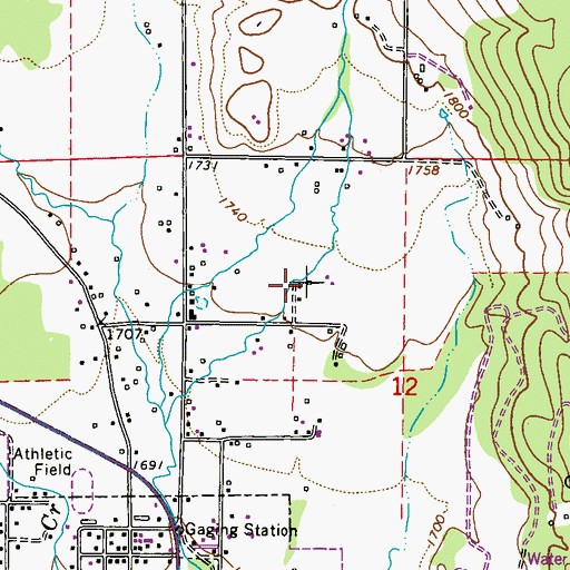Topographic Map of Saint Josephs Hospital Airport, WA