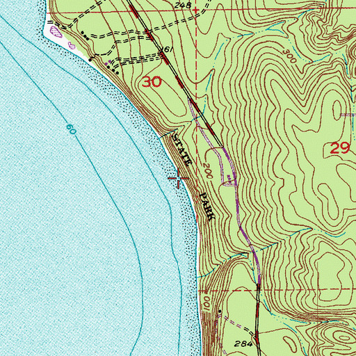 Topographic Map of South Whidbey Island State Park, WA