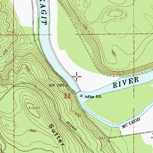 Topographic Map of Sauk Station, WA