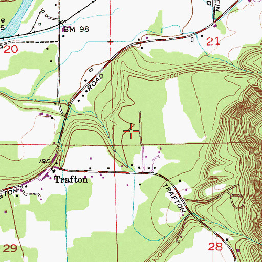 Topographic Map of Canady Landing Area (historical), WA