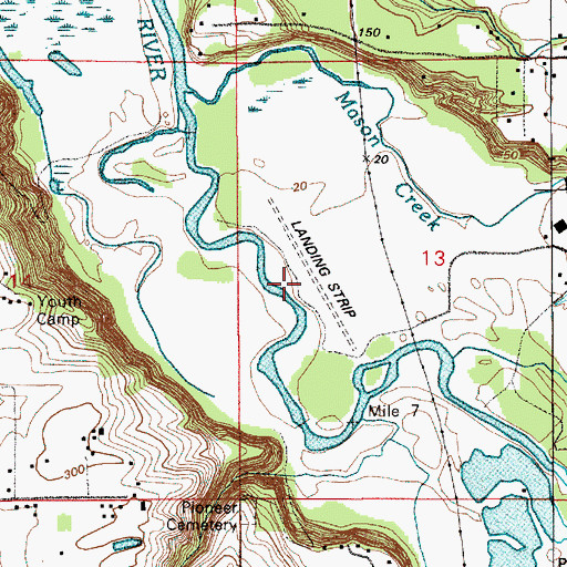 Topographic Map of Daybreak Airport, WA