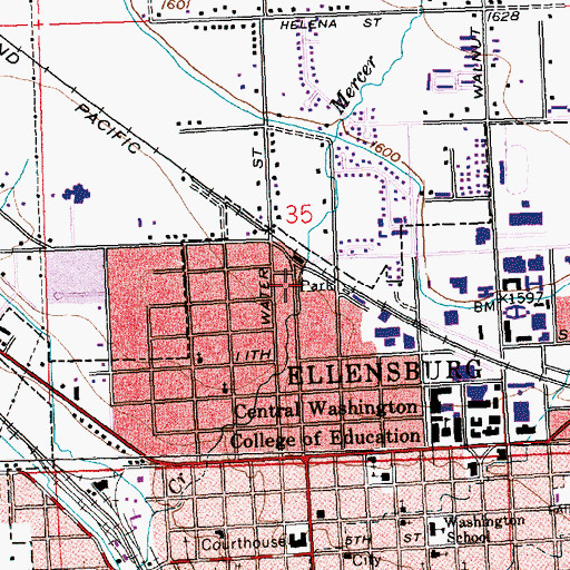 Topographic Map of Kiwanis Park, WA