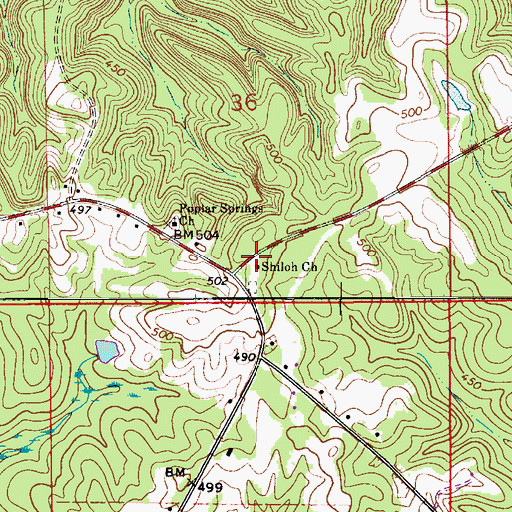 Topographic Map of Shiloh Primitive Baptist Church, AL