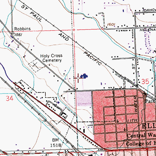 Topographic Map of Mount Stuart Elementary School, WA