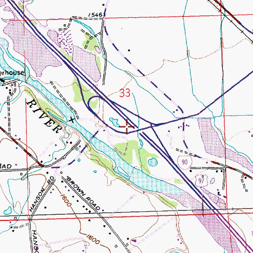 Topographic Map of West Ellensburg Interchange, WA