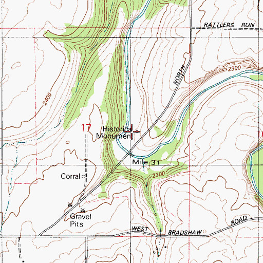 Topographic Map of Hanging Tree Historical Monument, WA