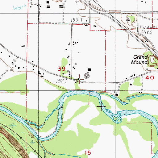 Topographic Map of Grand Mound Elementary School, WA