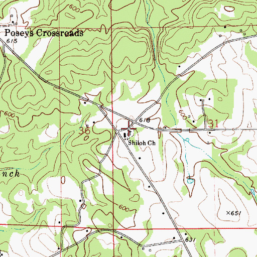 Topographic Map of Shiloh Baptist Church, AL