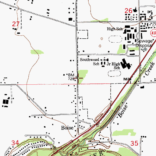 Topographic Map of Sunrise Elementary School, WA