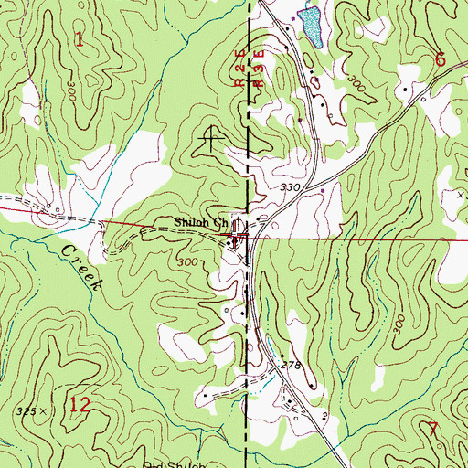 Topographic Map of Shiloh Baptist Church, AL