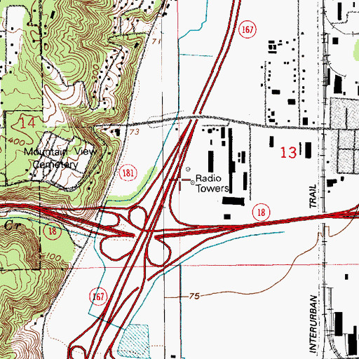 Topographic Map of KBSG-AM (Auburn), WA
