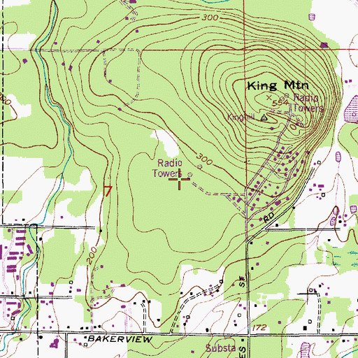 Topographic Map of KBFW-AM (Bellingham), WA