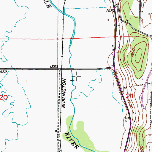 Topographic Map of KCVL-AM (Colville), WA