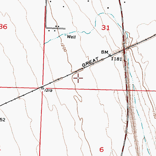 Topographic Map of KTBI-AM (Ephrata), WA